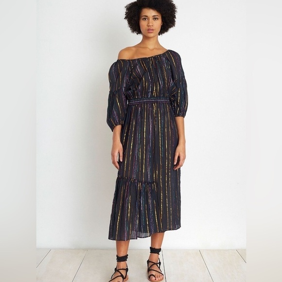 Apiece Apart Rainbow Stripe Camellia Dress